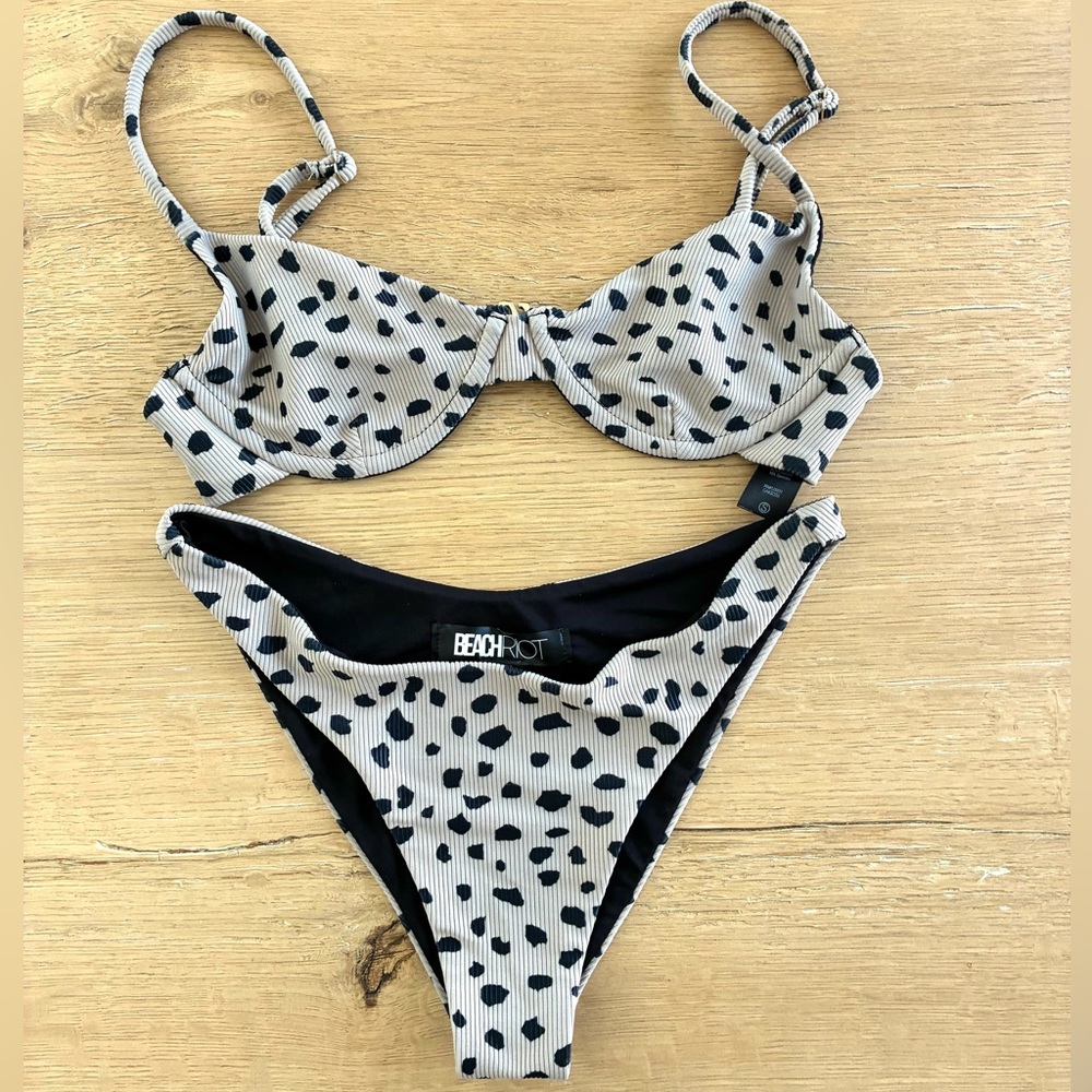 Beach Riot Black and White Patterned Bikini